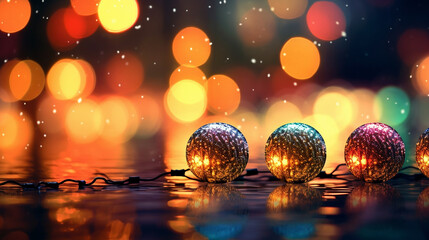 Fototapeta na wymiar An enchanting image capturing the beauty of Christmas bokeh, with twinkling lights in soft focus, evoking a sense of warmth and joy during the holiday season