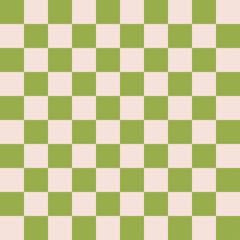 Retro Green Checkerboard Seamless Pattern