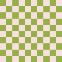 Retro Green Checkerboard Seamless Pattern