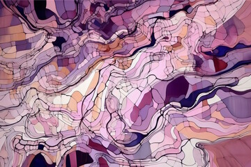 Million Shades of Mauve Lines, Ideal for Graphic Design, Artistic Concepts, and Modern Visual Representations. Generative AI