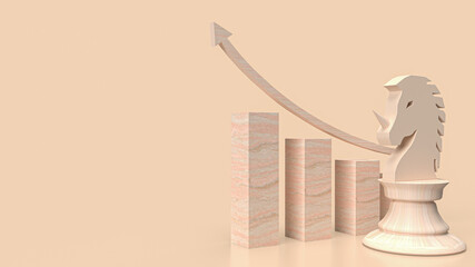 The unicorn chess  and chart for business concept 3d rendering © niphon