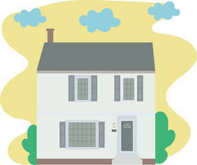 Urban or suburban neighborhood house. Stock vector illustrator.