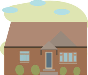 Urban or suburban neighborhood house. Stock vector illustrator.