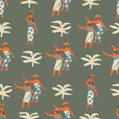 Balinese dancers illustration. Vector design.