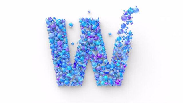 Latin Alphabet - Colorfull Balls Form a Letter in 4k Video Made for Learning Alphabet, Characters and Letter Forms in a Fun Way