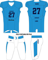 American Football Uniform Jersey shorts Mock ups Vectors 
