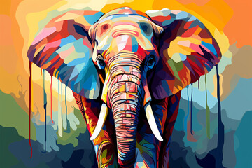 Generative AI.
wpap style abstract background, elephant
