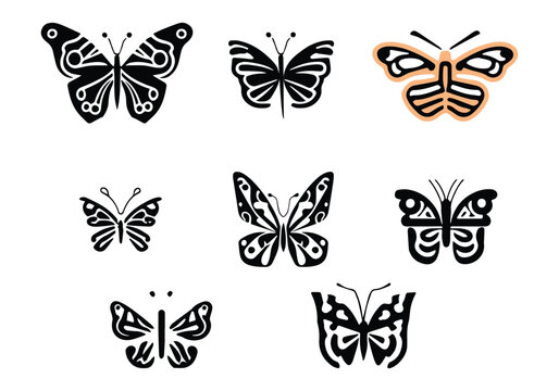 minimal Admiral Butterfly logo design illustration.eps