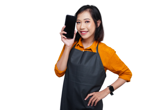 Asian Woman Showing Smartphone Screen
