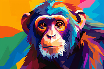 Generative AI.
wpap style abstract background, monkey