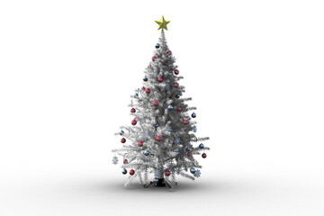 Digital png photo of christmas tree on transparent background