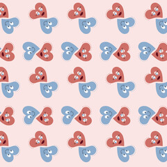 Digital png illustration of pink, blue heart on transparent background