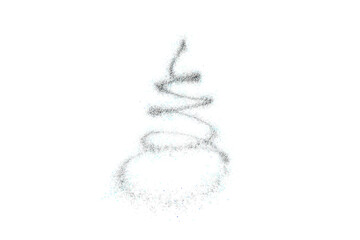 Digital png illustrattion of christmas tree with glitter on transparent background