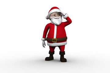 Digital png illustration of happy santa claus on transparent background