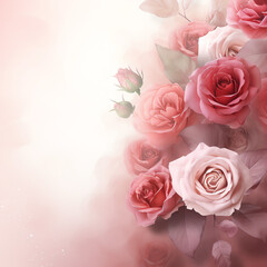 Fototapeta na wymiar Ethereal Blooms: Soft and Dreamy Rose Petals on a Textured Background