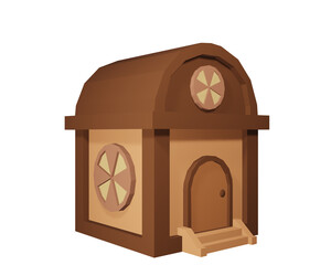 3d illustration of wooden house