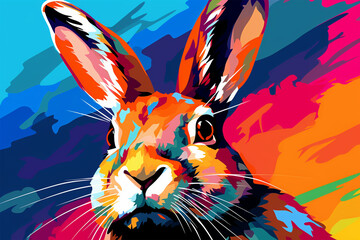 Generative AI.
wpap style abstract background, rabbit