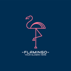 flamingo logo vector illustration © MarissaAyang