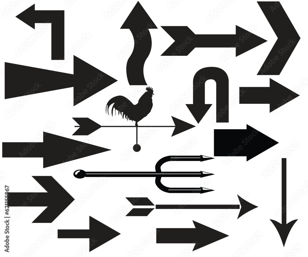 Canvas Prints arrows big black set icons. arrow icon. arrow vector collection. arrow. cursor. modern simple arrows