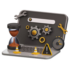 3d computer maintenance icon
