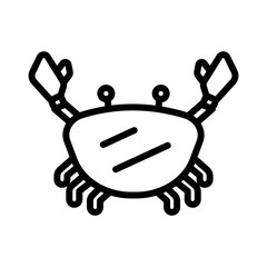 crab black white icon in line style