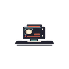 Retro Computer Orange and Mint