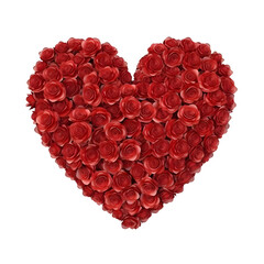 Fototapeta na wymiar heart shape made of red roses
