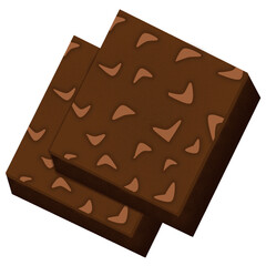 Decadent Chocolate Brownies, Irresistible Homemade Dessert Vector Illustration