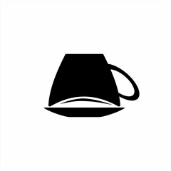 Inverted cup illustration logo design. Unique concept logo design can be used for cafe identity, restaurant, decoration.