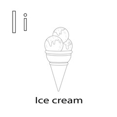 Alphabet Ice Cream coloring page kids 