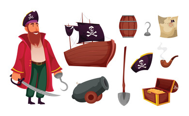 Set Of Vector Pirates Characters