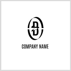 Letter B monogram logo template, Black color. Vector Illustration for Icon, Symbol, Logo etc
