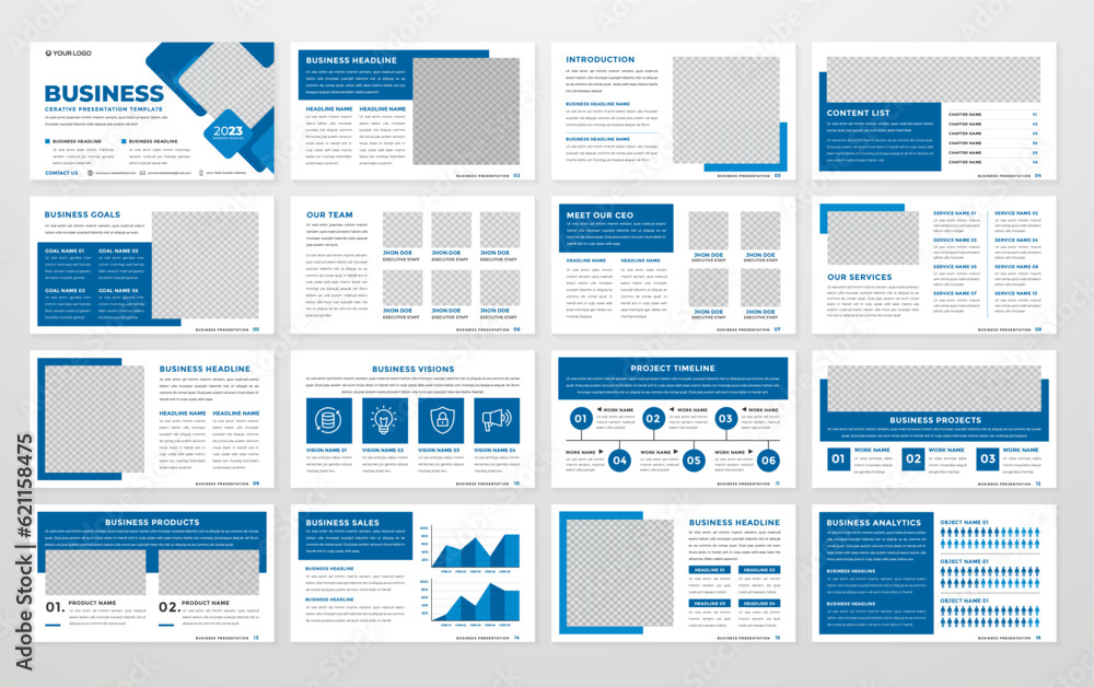 Poster set of corporate presentation template design with minimalist concept and modern layout use for annu