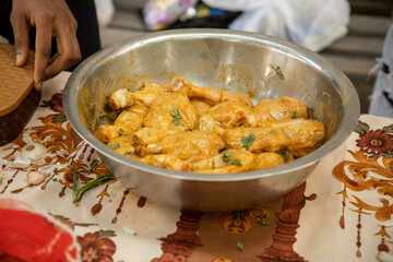a mixed chicken with spices