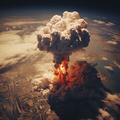 a large explosion from above