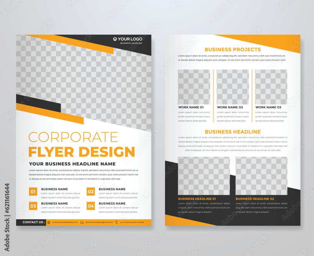 Poster set of business flyer template design with abstract concept and minimalist layout