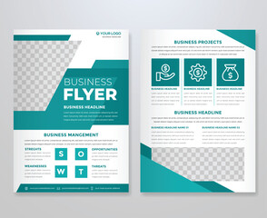 business flyer template design with minimalist concept and clea style use for corporate ads and business profile