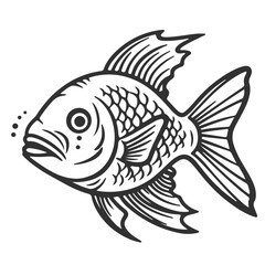 seafood, fish, shell, shirmp, outline vector, illustration, Ai generator