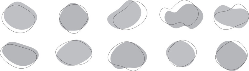 かわいい抽象的なゆるゆるフレーム　Set of cute abstract shapes.Vector loose frame.