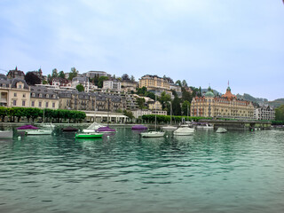 Fototapeta premium Beautiful landscape of lakeshore view in Europe