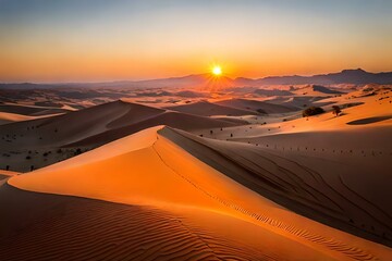 Fototapeta na wymiar sunset in the desert generated ai