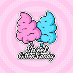 Sweet cotton candy vector design background