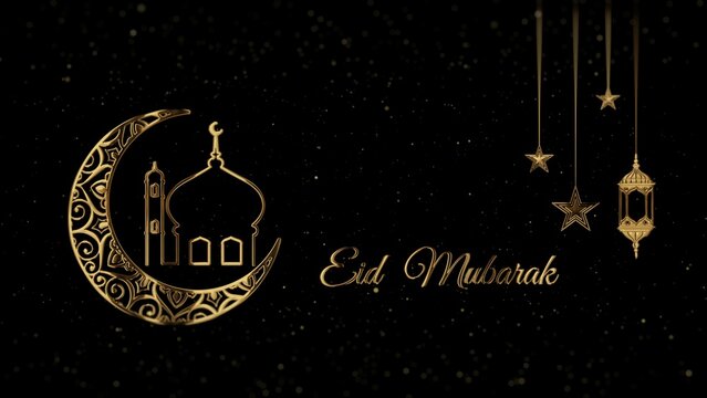 Eid Mubarak. Islamic Greeting Card. The video of this image is in my portfolio.	