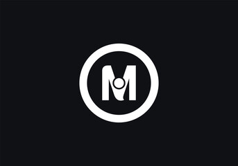 Letter monogram Circle. symbol in circle letters. Circle shape symbol, Technology and digital abstract dot connection