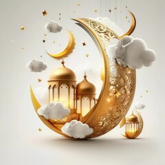 lantern ramadan islamic, eid mubarak  banner, paper cut 