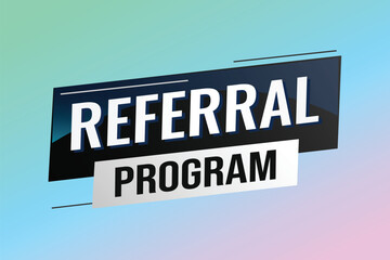 referral program word concept vector illustration with lines modern futuristic 3d style for landing page template ui web mobile app poster banner flyer background gift card coupon label wallpaper