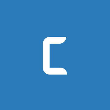 Simple modern creative letter C logo design with white and blue color