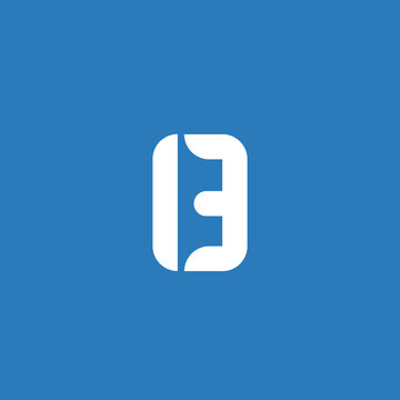 Simple modern creative letter B logo design with white and blue color