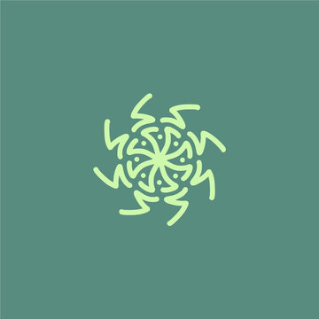 Simple radial logo design with green theme, mandala logo design