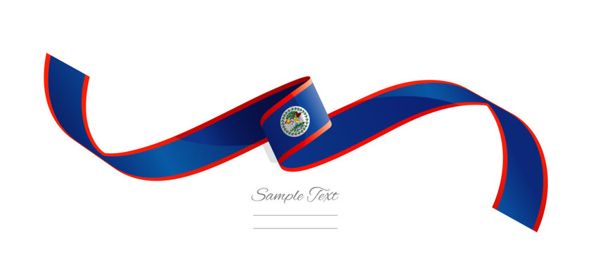 Belizean flag ribbon vector illustration. Belize flag ribbon on abstract isolated on white color background